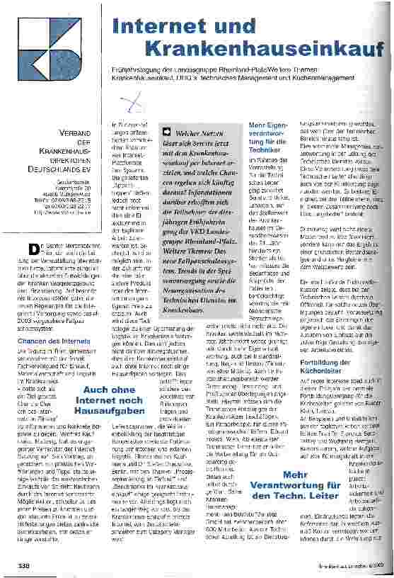 Vorschauseite 1: Internet und Krankenhauseinkauf