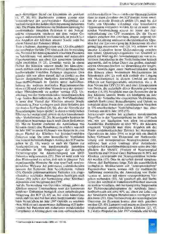 Vorschauseite 6: Narkoseverfahren und Anästhetika in der Neuroanästhesie Eine Statuserhebung der Jahre 1991 und 1997 in der Bundesrepublik Deutschland