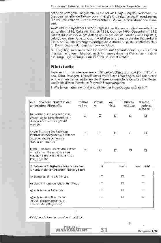Vorschauseite 5: Stellenwert des Praxiseinsatzes in der ambulanten Pflege für PflegeschülerInnen - eine Forschungsübung