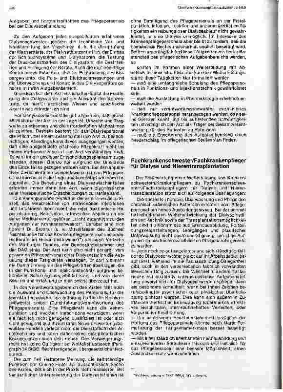 Vorschauseite 4: Arbeitsplatzbeschreibung einer Dialyseschwester