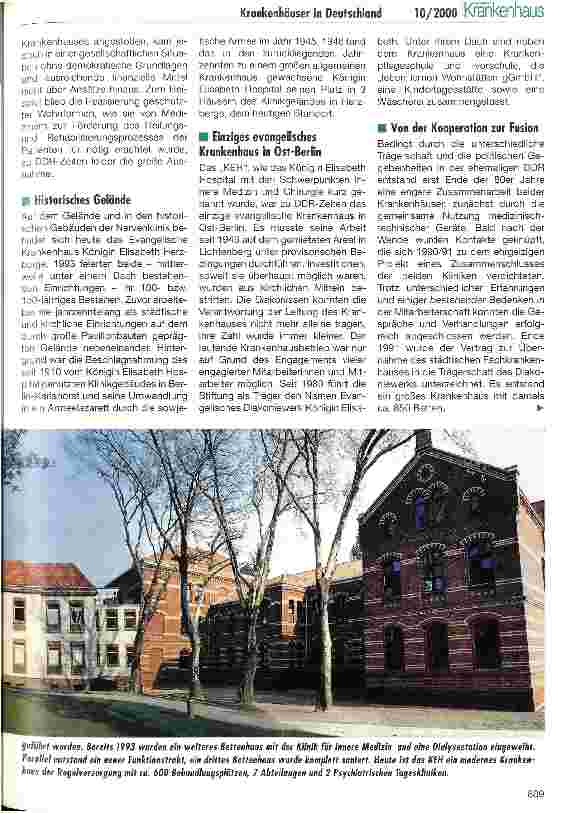 Vorschauseite 2: Krankenhäuser in Deutschland Das Evangelische Krankenhaus Königin Elisabeth Herzberge