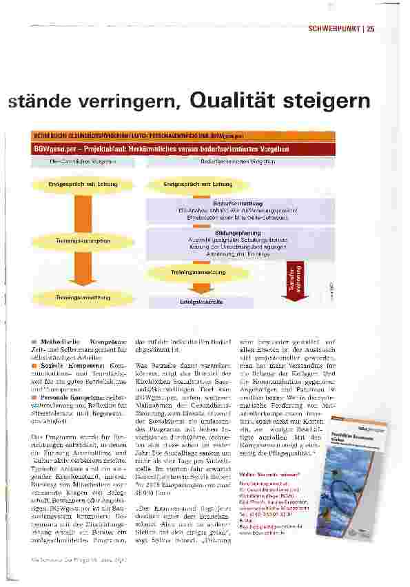 Vorschauseite 2: Kompetenzen fördern, Krankenstände verringern, Qualität steigern