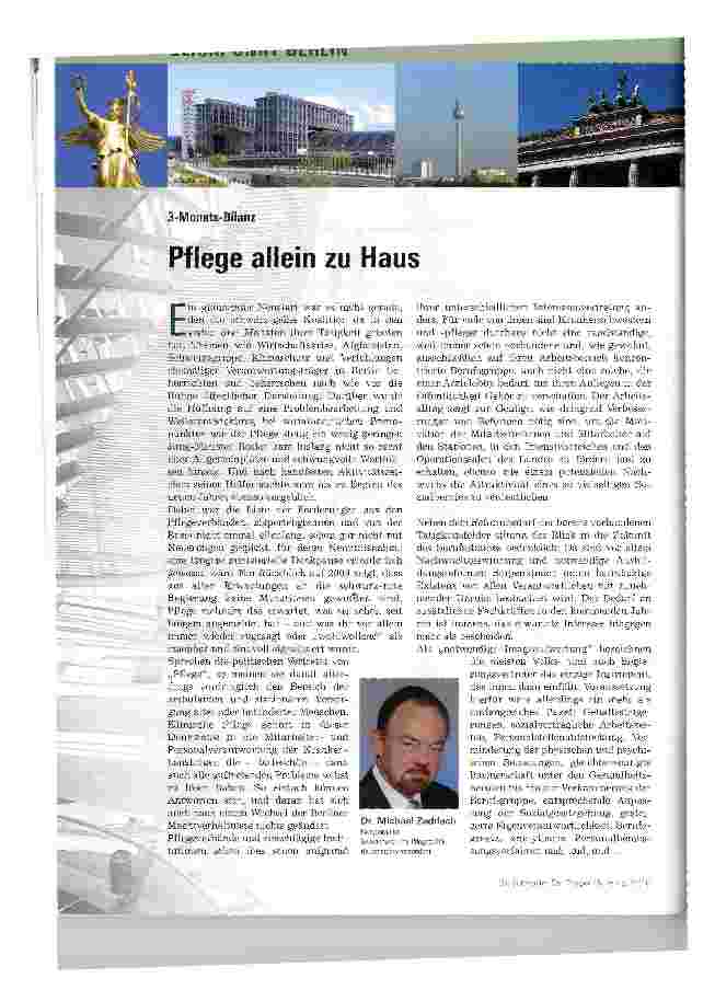 Vorschauseite 1: Pflege allein zu Haus Pflege allein zu Haus