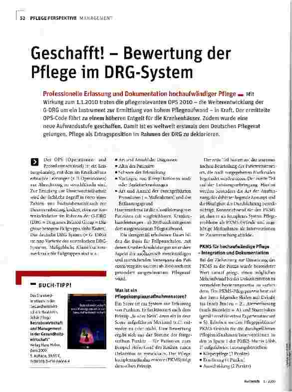 Vorschauseite 1: Geschafft! - Bewertung der Pflege im DRG-System