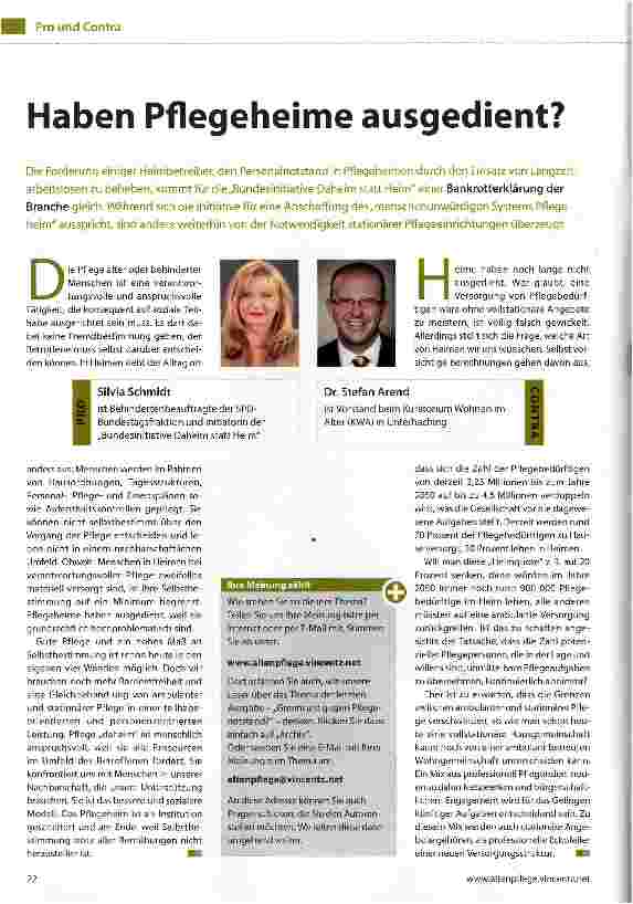 Vorschauseite 1: Haben Pflegeheime ausgedient?