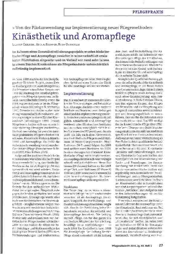 Vorschauseite 1: Kinästhetik und Aromapflege