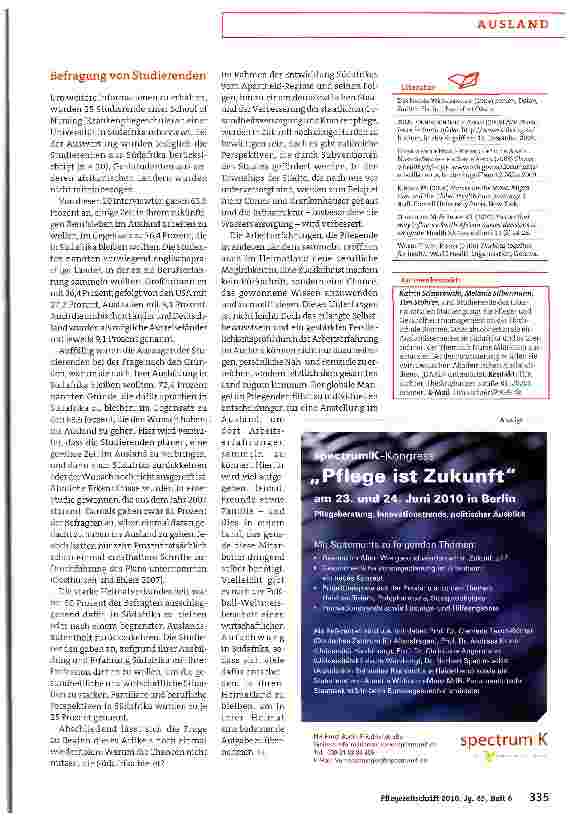 Vorschauseite 4: Eine Befragung unter Pflegenden zur Arbeitsmigration