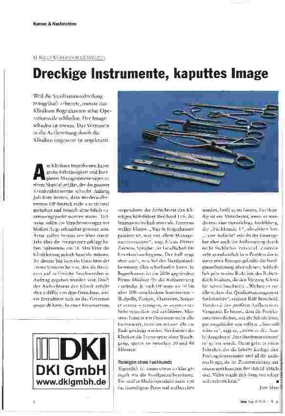Vorschauseite 1: Dreckige Instrumente, kaputtes Image