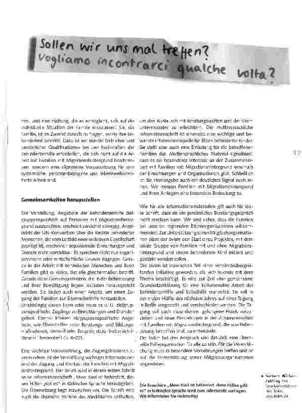 Vorschauseite 2: Der bvkm - eine Elternselbsthilfeorganisation für alle?