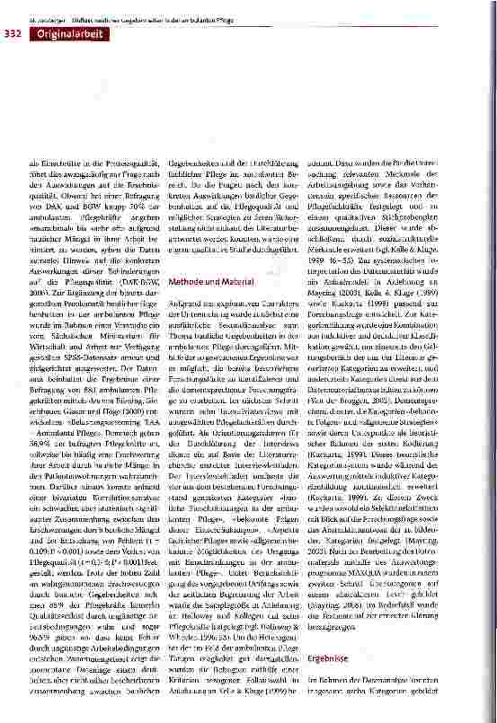 Vorschauseite 2: Einfluss baulicher Gegebenheiten in der ambulanten Pflege: Auswirkungen und Strategien zur Sicherstellung der Pflegequalität -Ergebnisse einer explorativen Studie