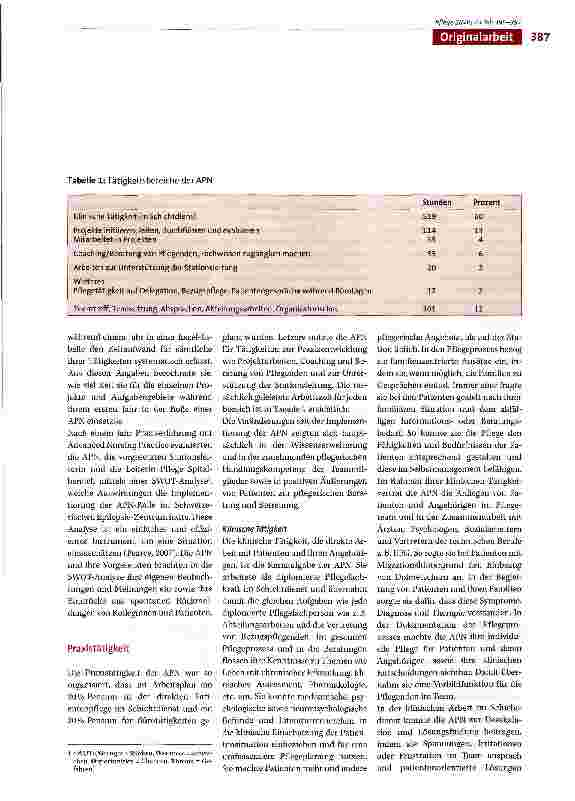 Vorschauseite 3: Praxistätigkeit einer Advanced Practice Nurse im Schweizerischen Epilepsie-Zentrum