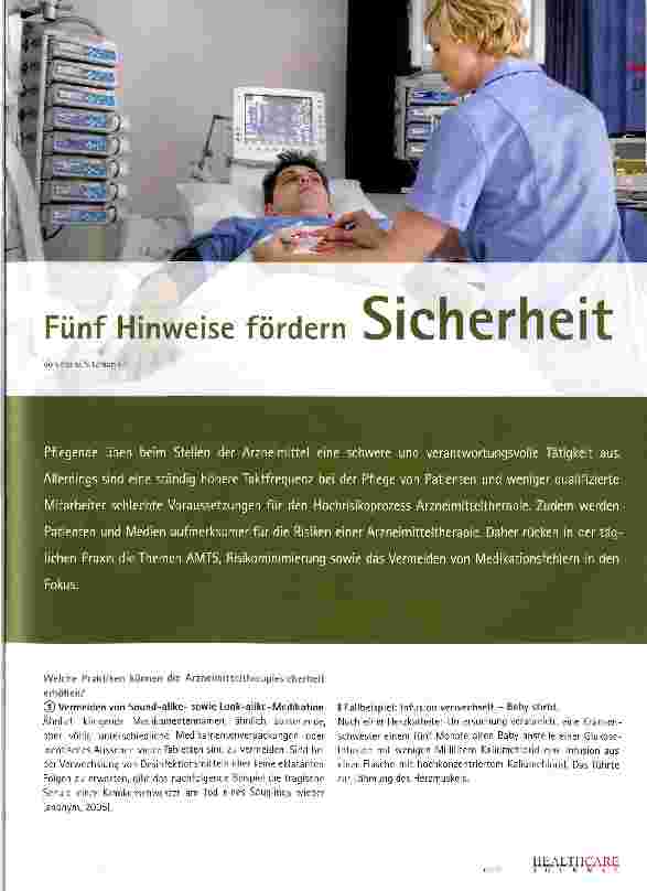 Vorschauseite 1: Fünf Hinweise fördern Sicherheit