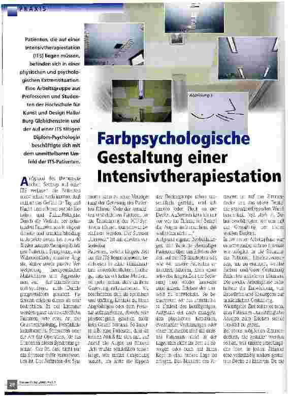 Vorschauseite 1: Farbpsychologische Gestaltung einer Intensivtherapiestation