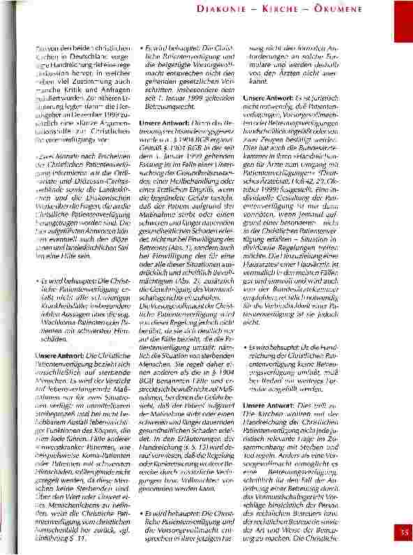 Vorschauseite 3: Begleitung in der letzten Phase des Lebens Die Christliche Patientenverfügung als Handreichung des Rates der EKD und der Deutschen Bischofskonferenz