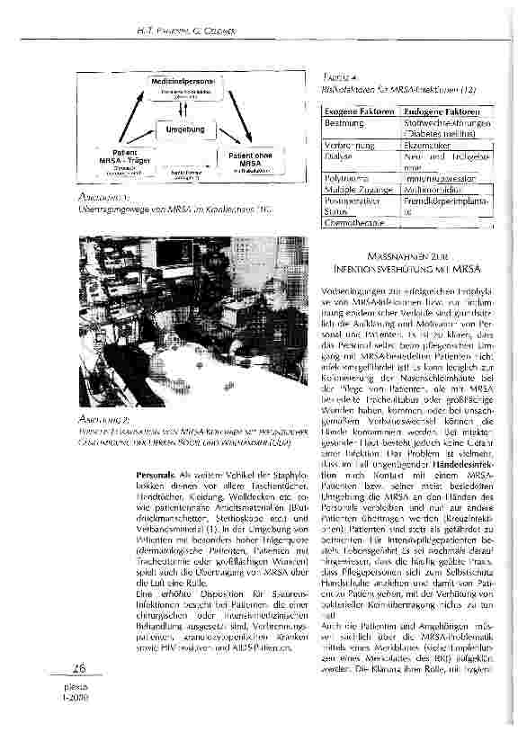 Vorschauseite 4: Methicillin-resistente Staphylococcus aureus (MRSA) auf Intensivstationen Massnahmen zur Infektionsverhütung