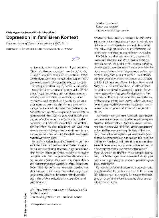 Vorschauseite 1: Depression im familiären Kontext