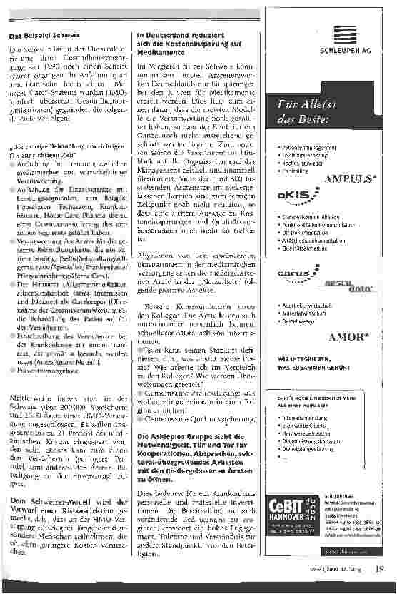 Vorschauseite 2: Ärztenetzwerke: Ein Krankenhaus öffnet den Niedergelassenen Tür und Tor