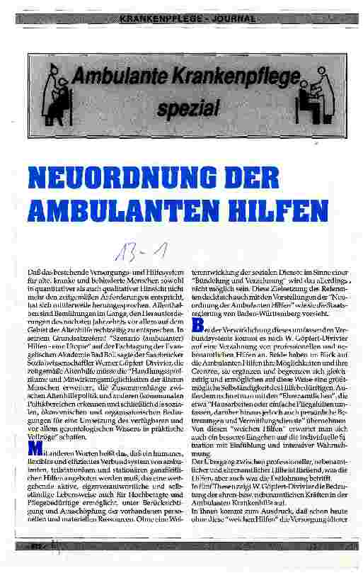 Vorschauseite 1: Neuordnung der Ambulanten Hilfen