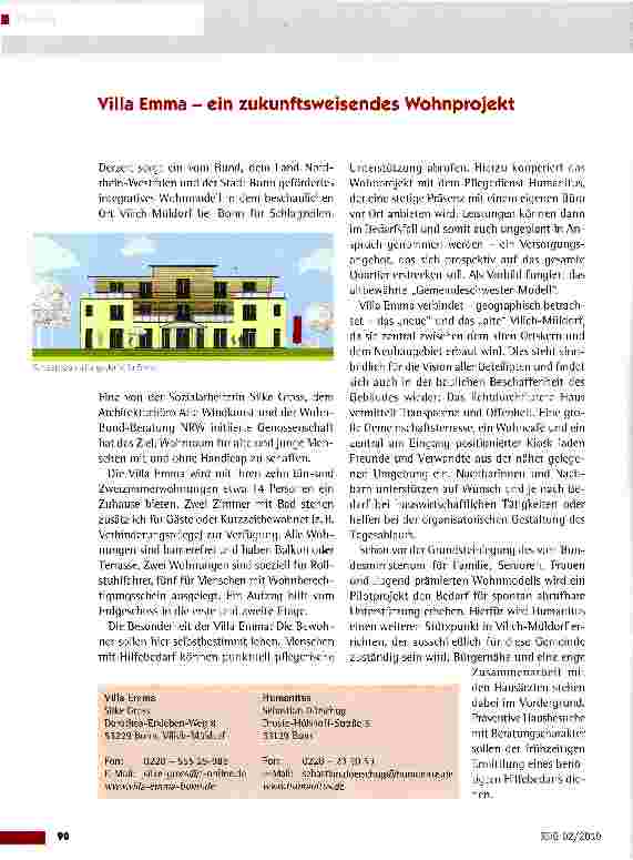 Vorschauseite 1: Villa Emma - ein zukunftsweisendes Wohnprojekt