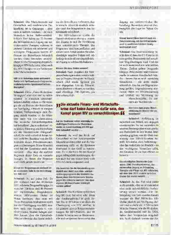Vorschauseite 2: HIV-Therapie ist ein fundamentales Menschenrecht