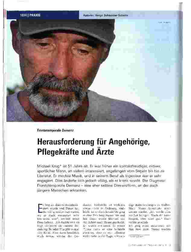 Vorschauseite 1: Herausforderung für Angehörige, Pflegekräfte und Arzte