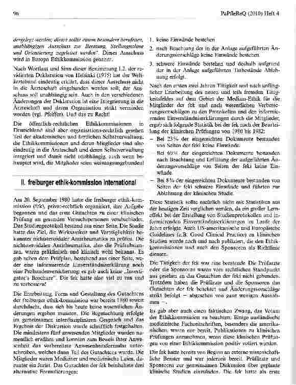 Vorschauseite 2: Ist ein staatliches Monopol der öffentlich-rechtlichenEthikkommissionen in der klinischen Forschung eine unnötigeMachtbefugnis und eine politische Fehlentwicklung?