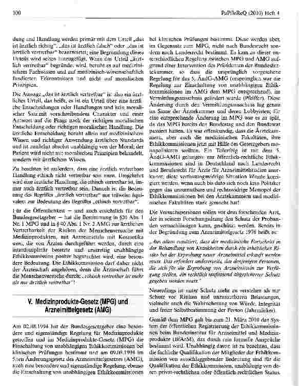 Vorschauseite 6: Ist ein staatliches Monopol der öffentlich-rechtlichenEthikkommissionen in der klinischen Forschung eine unnötigeMachtbefugnis und eine politische Fehlentwicklung?