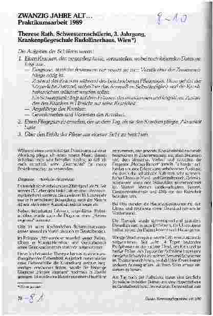 Vorschauseite 1: Zwanzig Jahre alt ... Praktikumsarbeit 1989