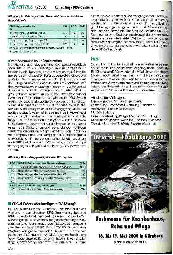 Vorschauseite 6: Veränderungen im Controlling bei Einführung eines DRG-Systems