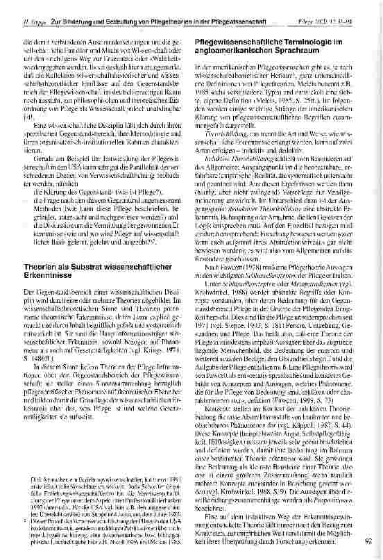 Vorschauseite 2: Zur Situierung und Bedeutung von Pflegetheorien in der Pflegewissenschaft