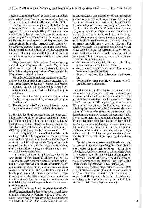 Vorschauseite 6: Zur Situierung und Bedeutung von Pflegetheorien in der Pflegewissenschaft