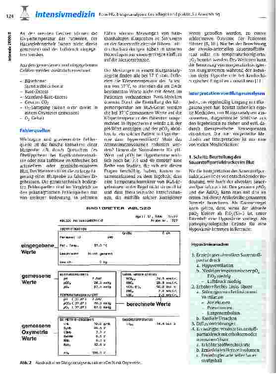 Vorschauseite 2: Blutgasanalysen: Grundlagen und praktische Anwendung Teil 2: praktische Anwendung