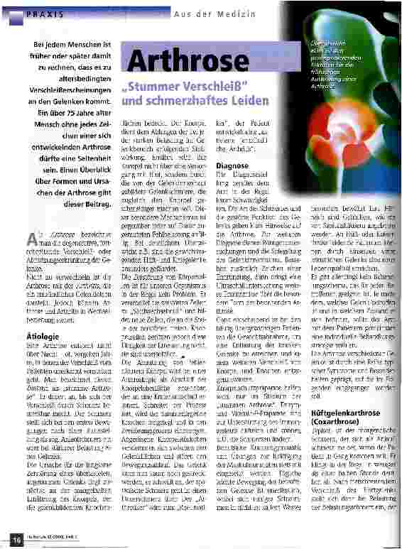 Vorschauseite 1: Arthrose Stummer Verschleiß und schmerzhaftes Leiden