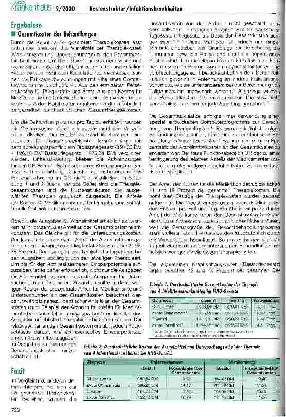 Vorschauseite 3: Zur Kostenstruktur der stationären Therapie bei Infektionserkrankungen im HNO-Bereich
