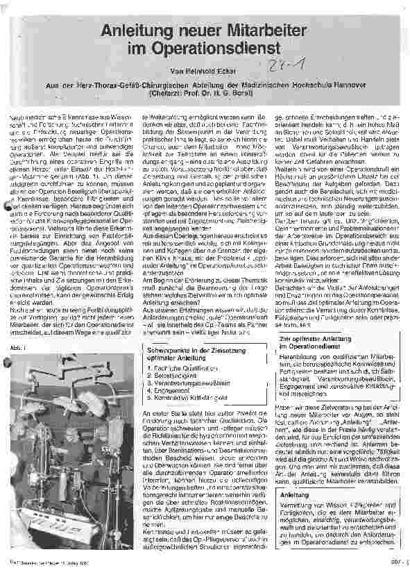 Vorschauseite 1: Anleitung neuer Mitarbeiter im Operationsdienst