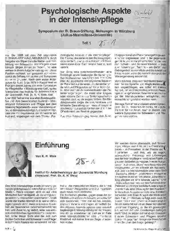 Vorschauseite 1: Psychologische Aspekte in der Intensivpflege Teil 1