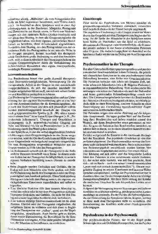 Vorschauseite 2: Psychodrama als Behandlungsmethode in der Psychosomatik