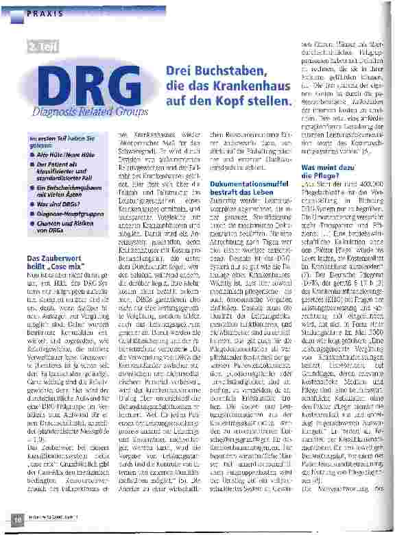 Vorschauseite 1: DRG - Drei Buchstaben, die das Krankenhaus auf den Kopf stellen