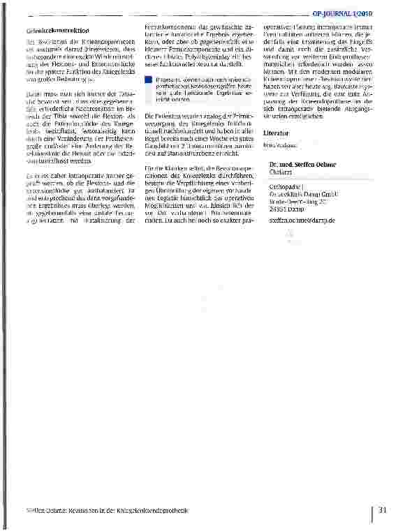 Vorschauseite 4: Revisionen in der Kniegelenksendoprothetik