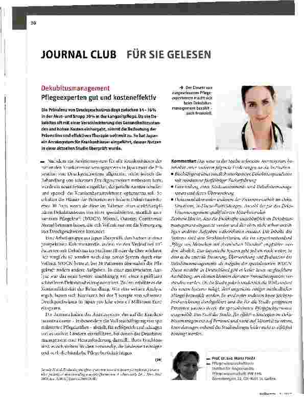Vorschauseite 1: Dekubitusmanagement Pflegeexperten gut und kosteneffektiv