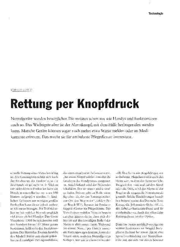 Vorschauseite 2: Rettung per Knopfdruck
