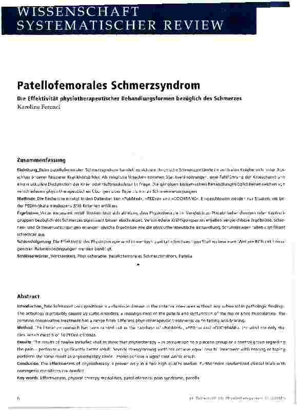 Vorschauseite 1: Patellofemorales Schmerzsyndrom