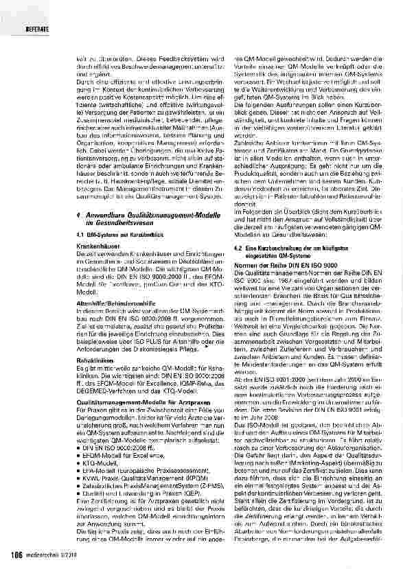 Vorschauseite 3: Überblick über die am häufigsten verwendeten Qualitätsmanagement Systeme im Gesundheitswesen