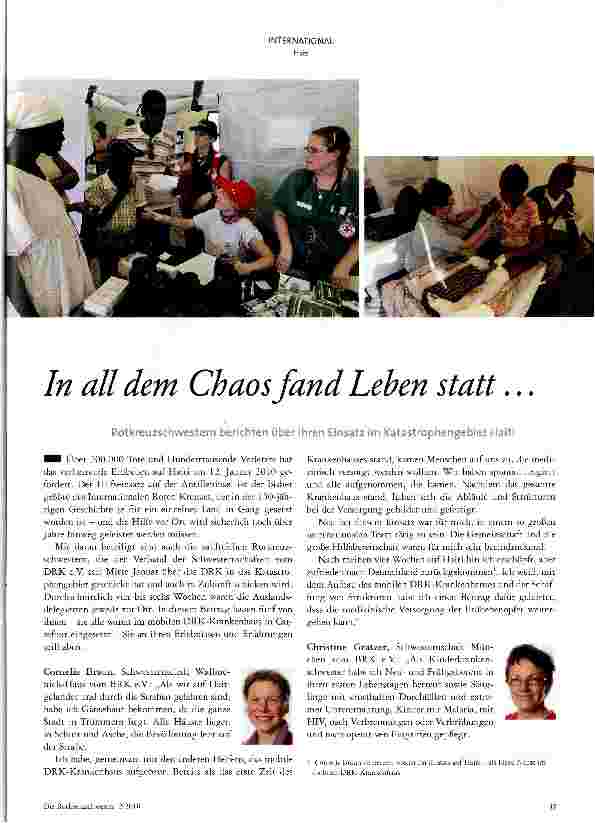 Vorschauseite 1: In all dem Chaos fand Leben statt. ..