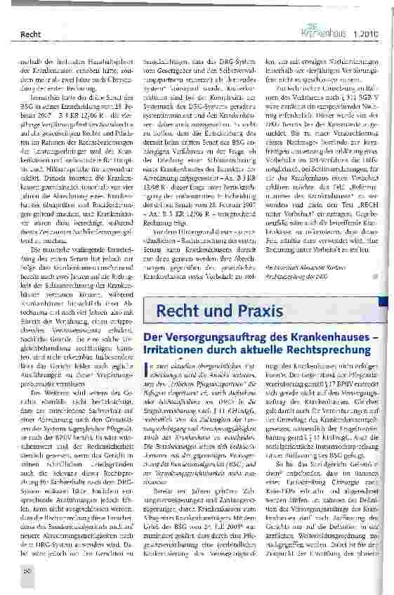 Vorschauseite 3: Nachforderungen der Krankenhäuser gegenüber den Krankenkassen