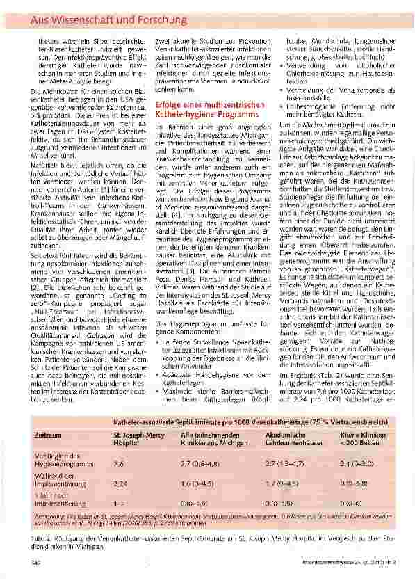Vorschauseite 2: Ursachen und Prävention krankenhauserworbener Infektionen am Beispiel Venenkatheter-assoziierter Infektionen