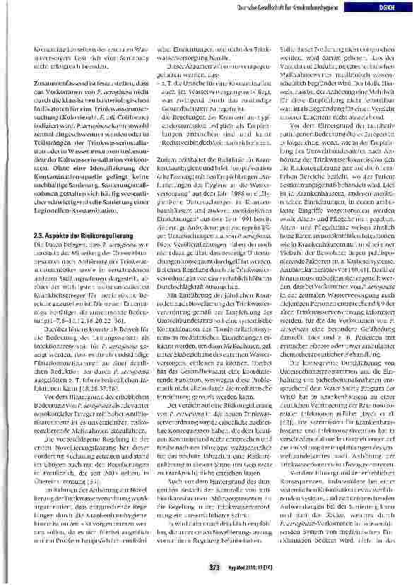Vorschauseite 4: Pseudomonas aeruginosa - Plädoyer für die Einführung eines technischen Maßnahmewertes in die Novelle der Trinkwasserverordnung