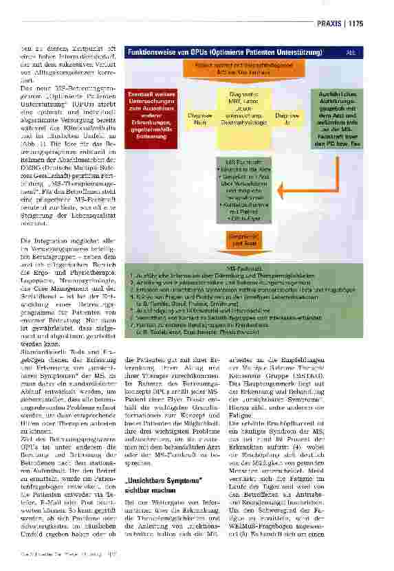 Vorschauseite 2: Pflege bei Multipler SkleroseNeues Konzept ermöglicht optimale Betreuung von MS-Patienten