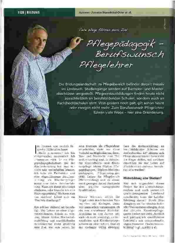 Vorschauseite 1: Pflegepädagogik-Berufswunsch Pflegelehrer