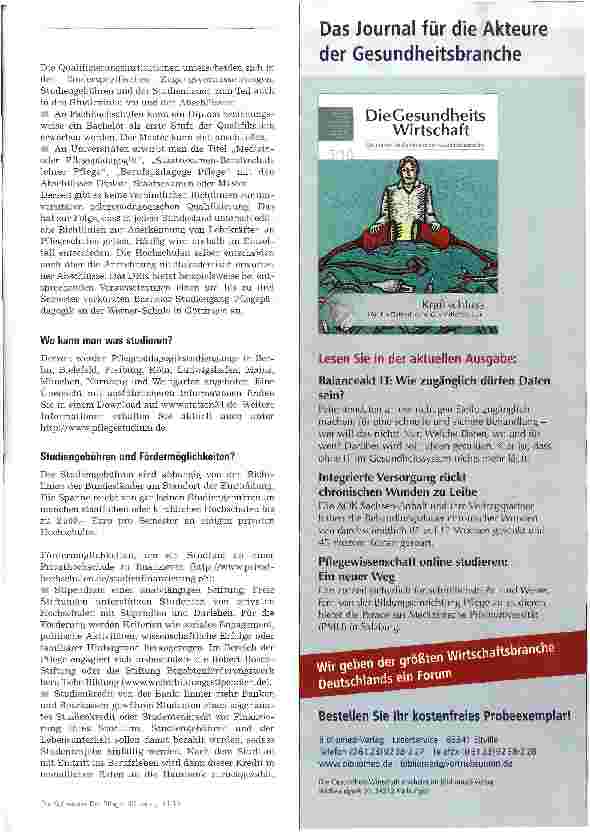 Vorschauseite 2: Pflegepädagogik-Berufswunsch Pflegelehrer
